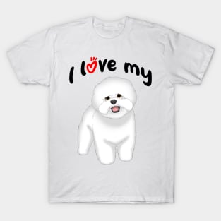 I Love My Bichon Frise Dog T-Shirt